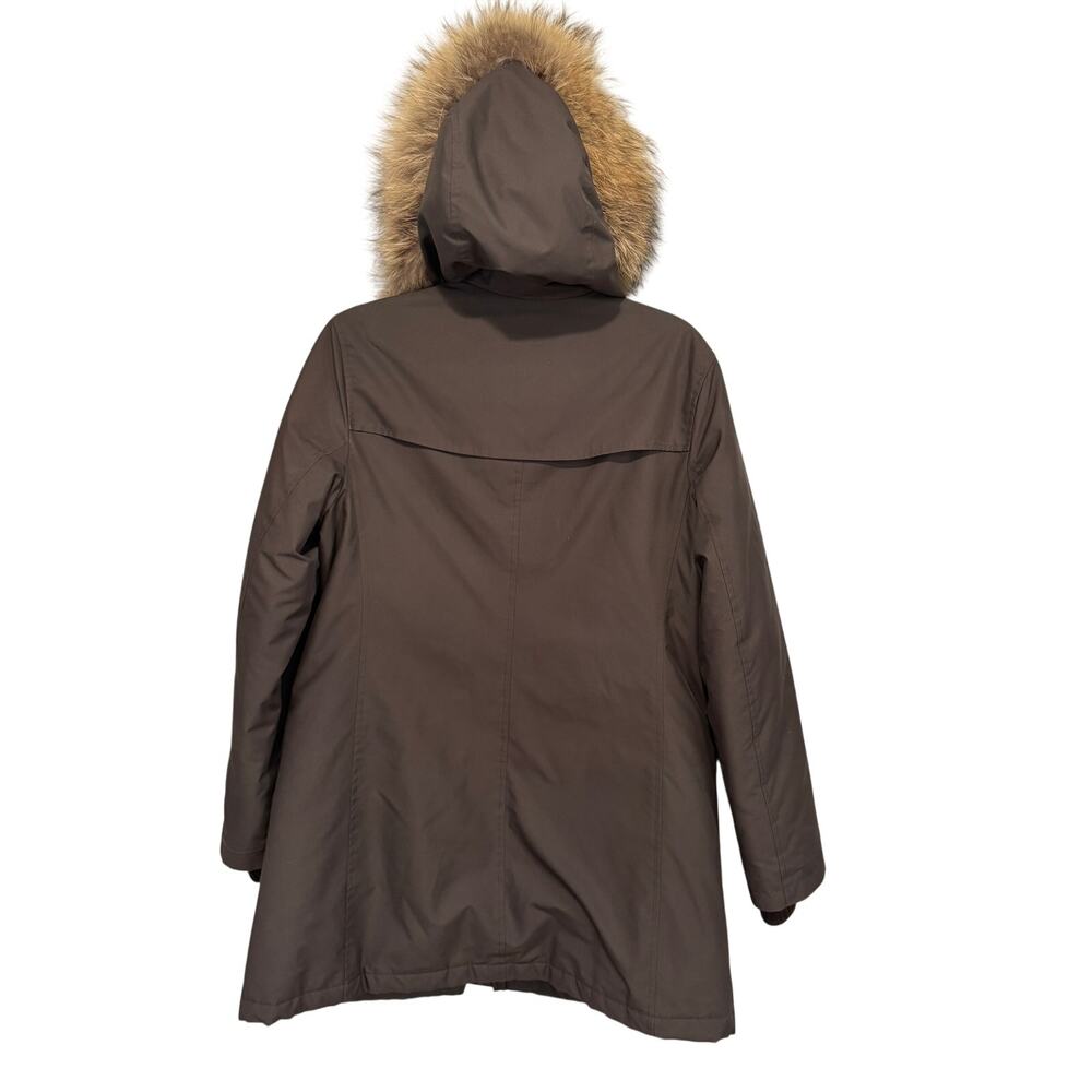 Burberry London Babthorpe Brown Parka Nova Check Fur Trim Hood Large - Picture 8 of 14